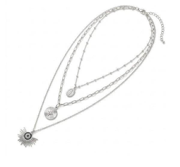 Sun burst Multi drop necklace