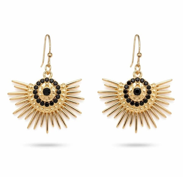 Gold Sun burst earrings