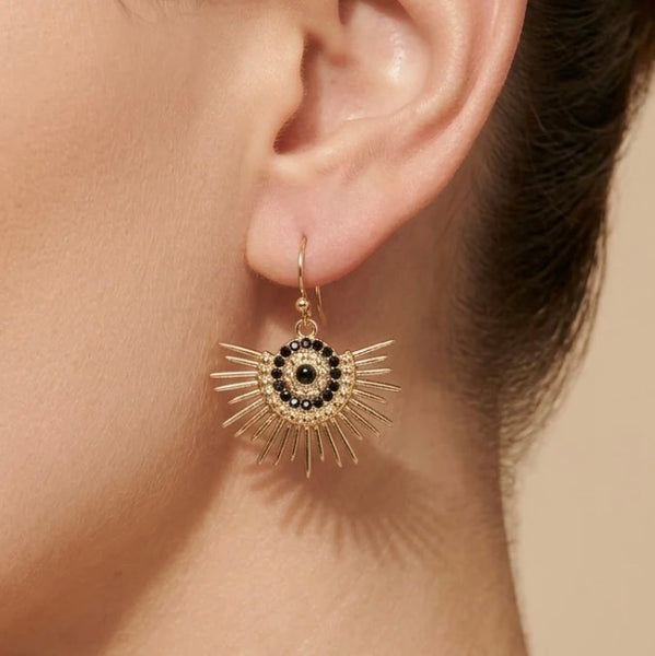 Gold Sun burst earrings