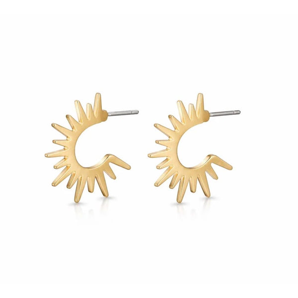 Gold sun burst earrings