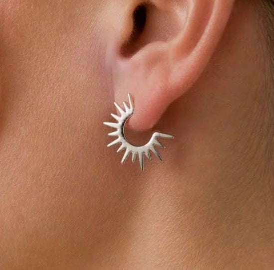 Gold sun burst earrings