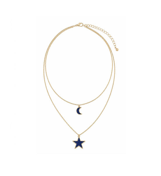 Moon and star necklace