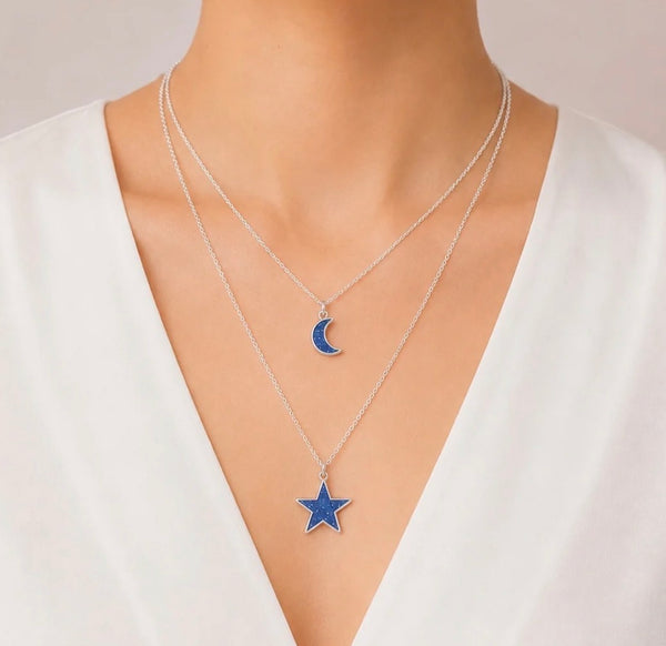 Moon and star necklace