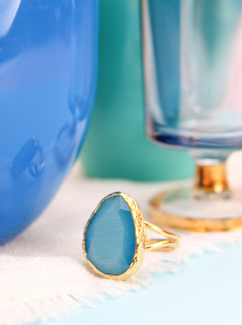 Blue stone cocktail ring