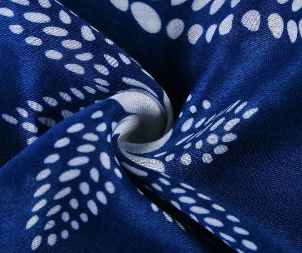 Blue and white floral scarf