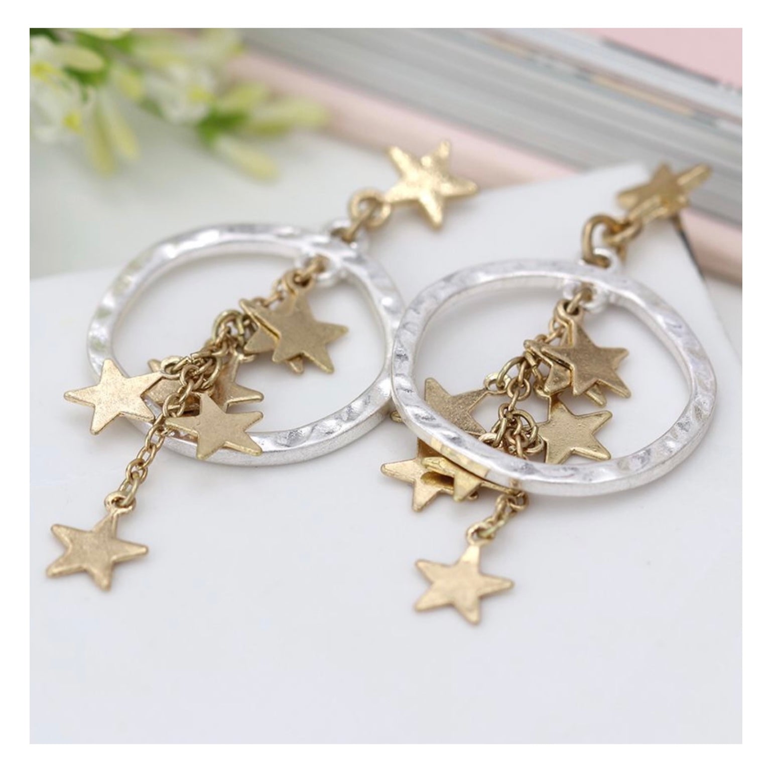 Multi star cluster earrings