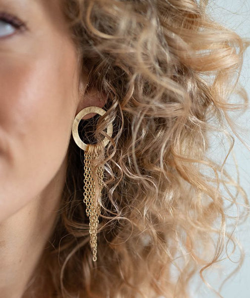Gold chain earring