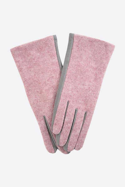 Soft pink and grey gloves