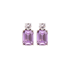 Lilac gem stone stud earring