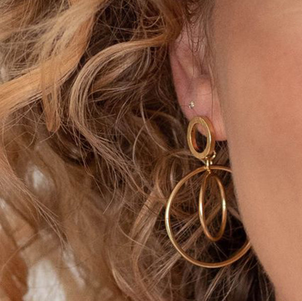 Double gold hoops