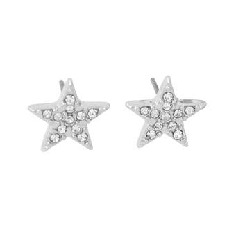Silver and crystal star stud