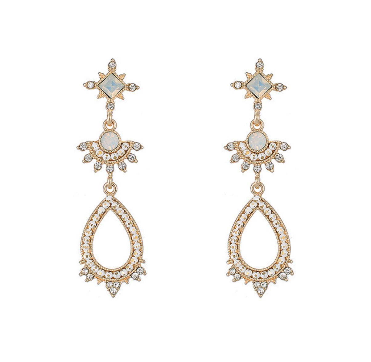 Elegant antique style drop earrings