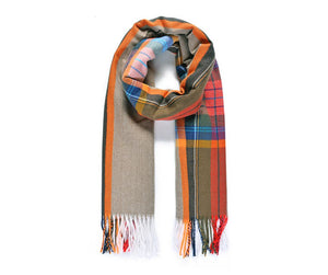 Multi coloured check scarf