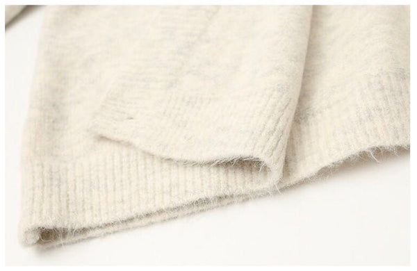 V neck cardigan white/grey
