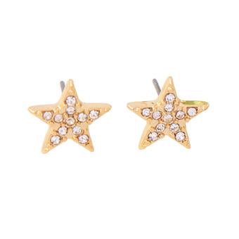 Crystal star stud in gold tone