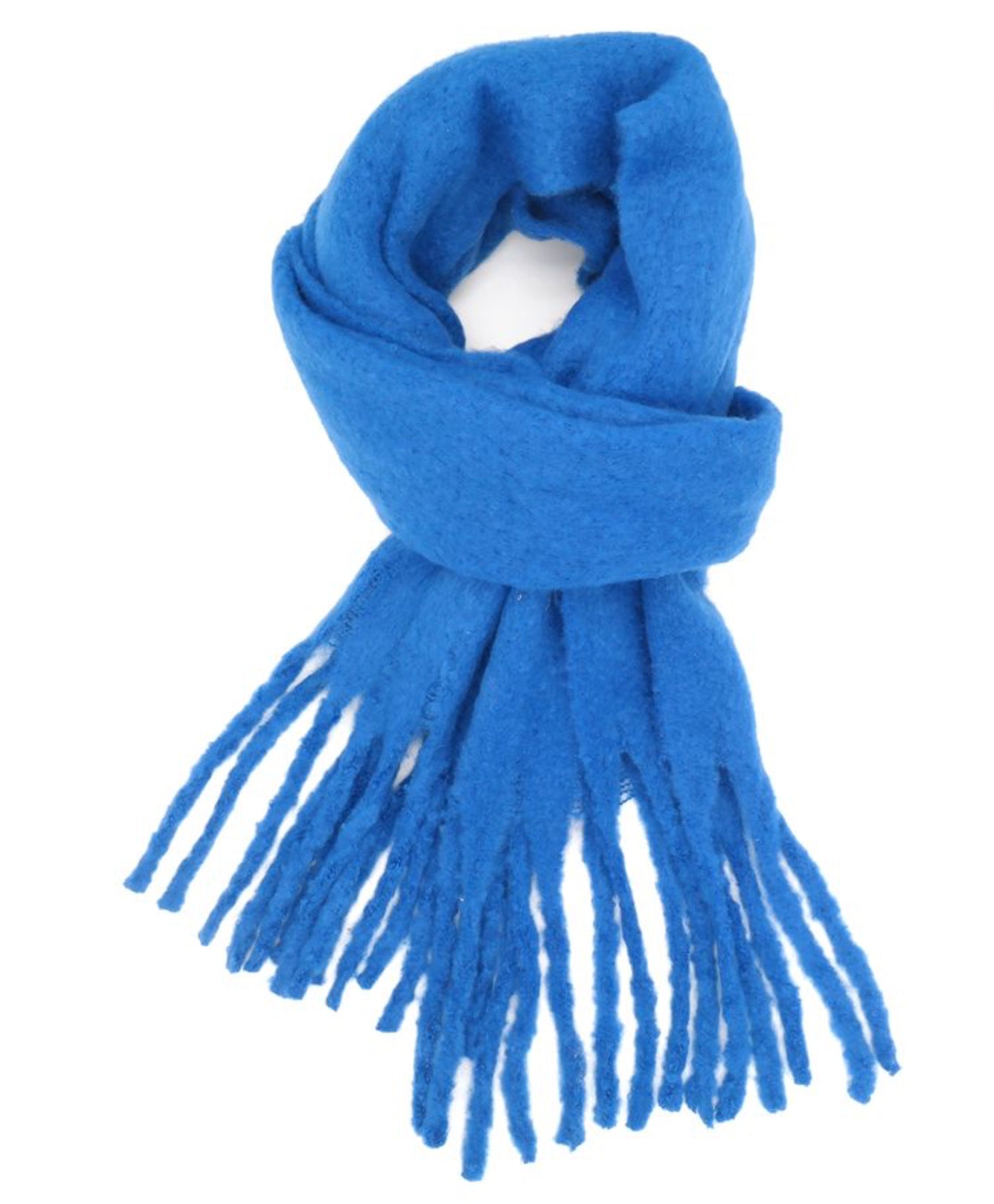 Blue tassel scarf