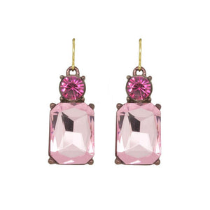 Double pink gem earring