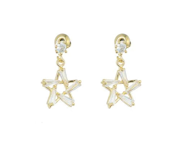 Delicate crystal star earring