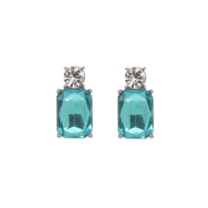 Turquoise coloured glass crystal earrings