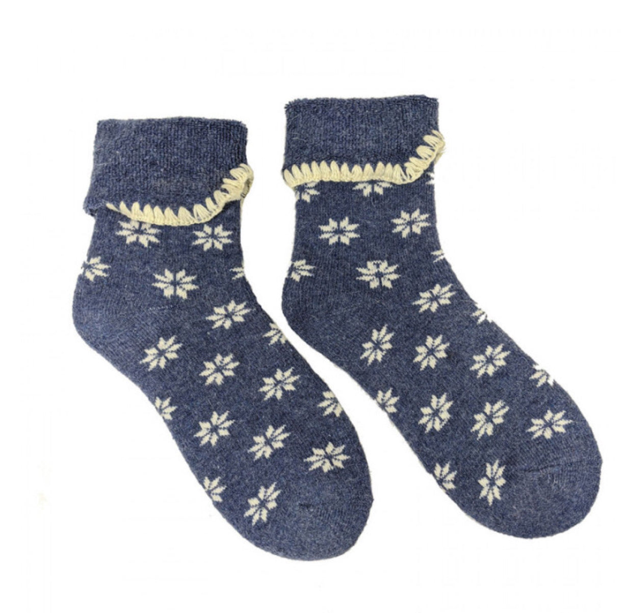 Snowflake cuffed socks