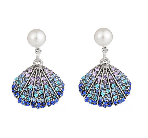 Blue shell earrings