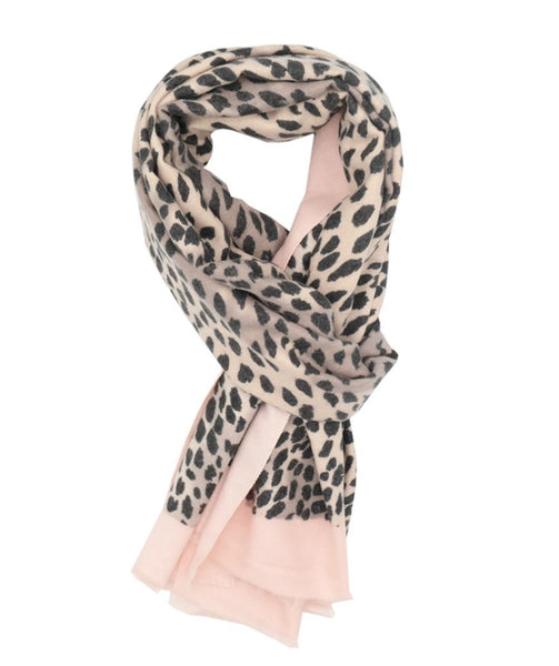 Soft pink leopard scarf