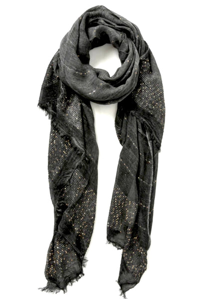Dark grey and sequin scarf
