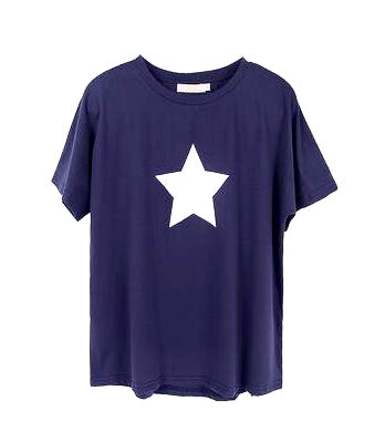 Navy and white star T shirt