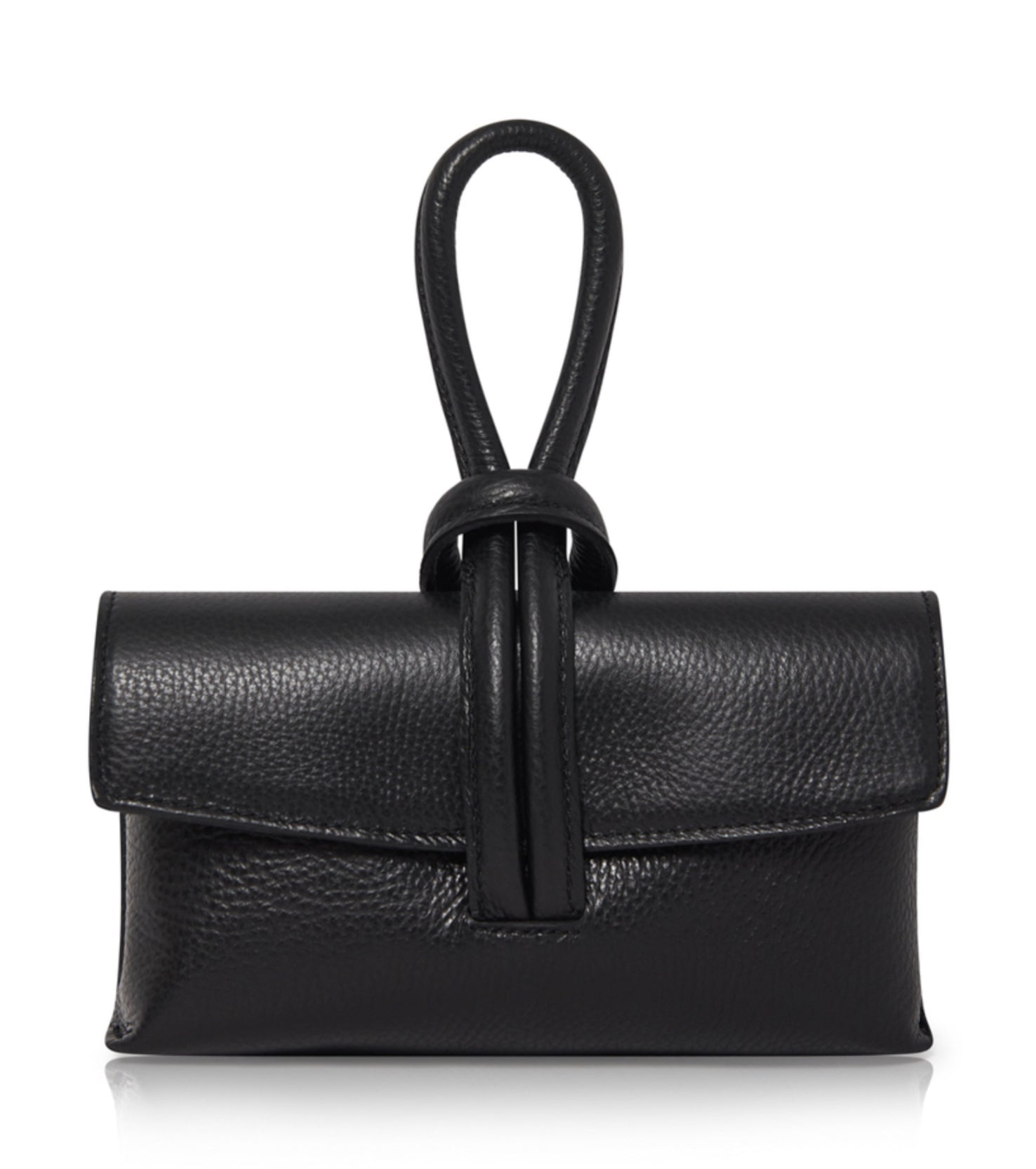 Black leather loop bag