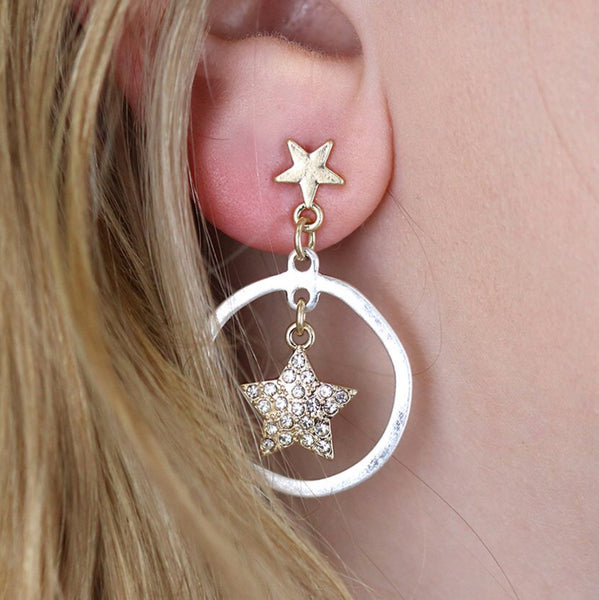 Star and hoop earring