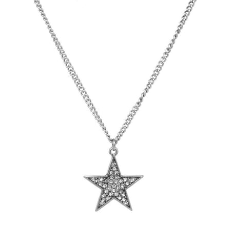 Crystal star necklace on silver chain