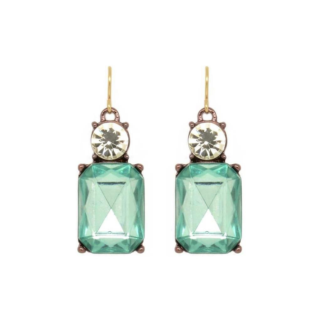 Aqua glass crystal earring