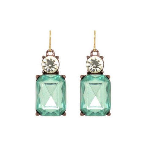 Aqua glass crystal earring