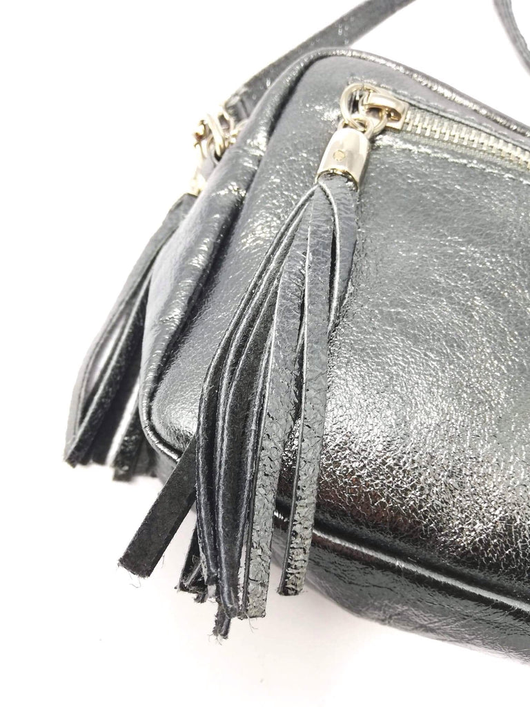 Pewter leather crossbody bag Clearance