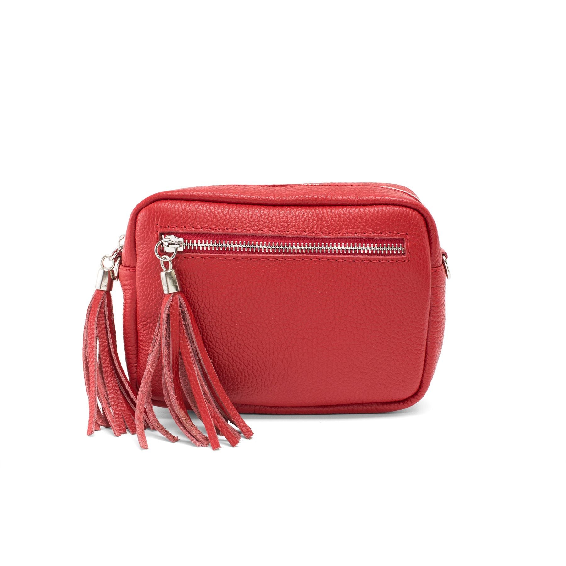 Red leather cross body bag