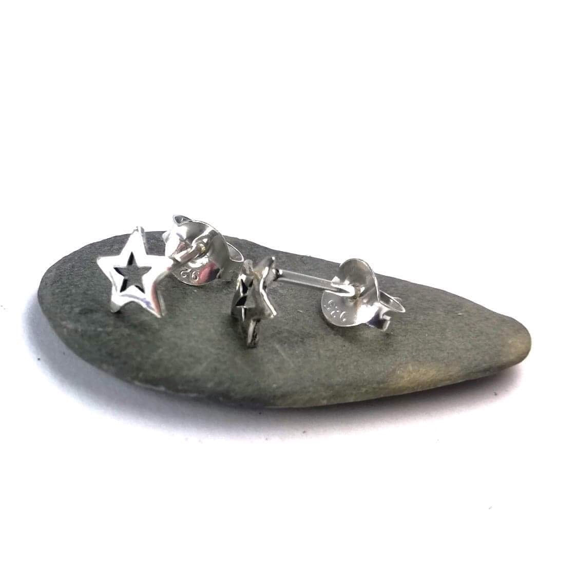 Cut out Sterling silver star studs