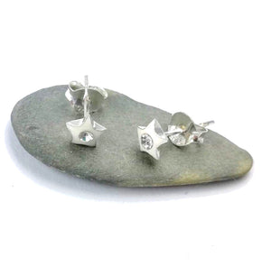 White star stud earrings in Sterling silver