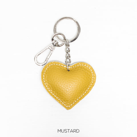 Mustard Heart key ring